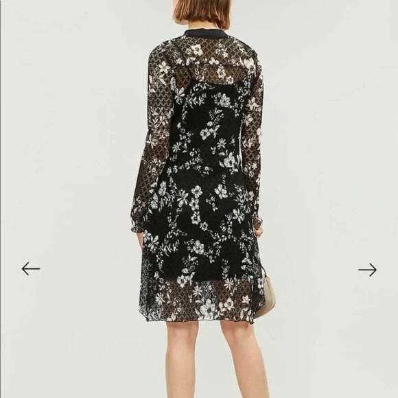 See By Chloé Floral Print Lace Dress Black White Spring Designer Frock Wedding - Picture 4 of 11